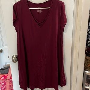 Burgundy Tshirt dress
